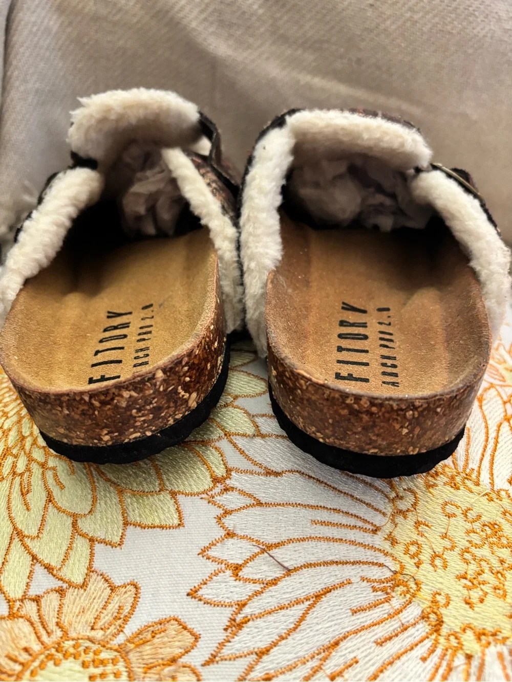 Fitory Brown Plaid Cork Mule Shoes Men’s Size 13